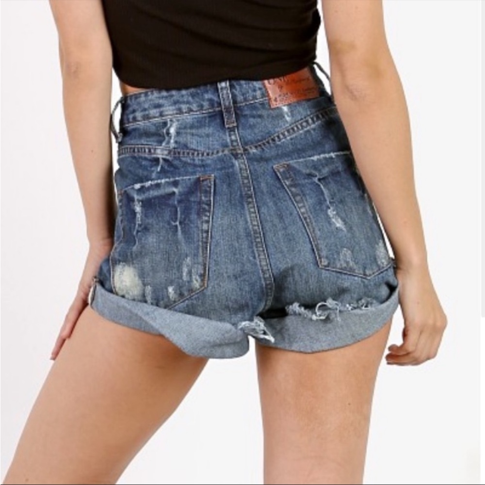 One Teaspoon high waist bandits festival jean shorts 23